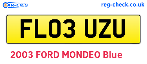 FL03UZU are the vehicle registration plates.