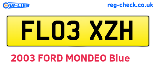 FL03XZH are the vehicle registration plates.
