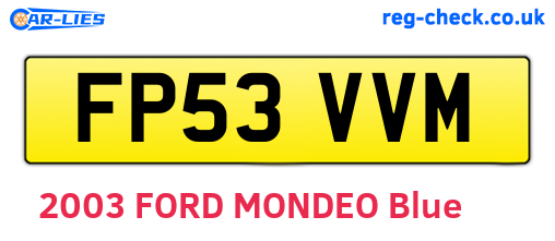 FP53VVM are the vehicle registration plates.