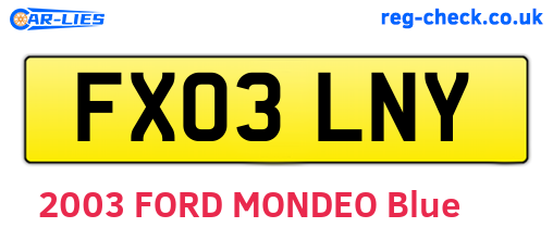 FX03LNY are the vehicle registration plates.