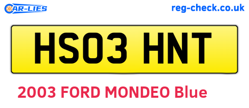 HS03HNT are the vehicle registration plates.
