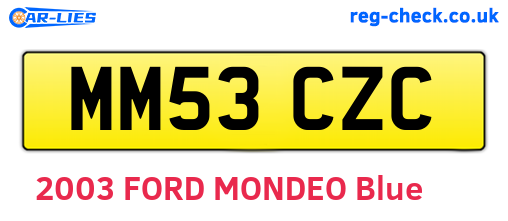 MM53CZC are the vehicle registration plates.