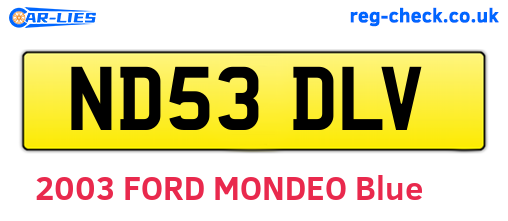 ND53DLV are the vehicle registration plates.