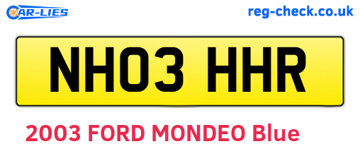 NH03HHR are the vehicle registration plates.