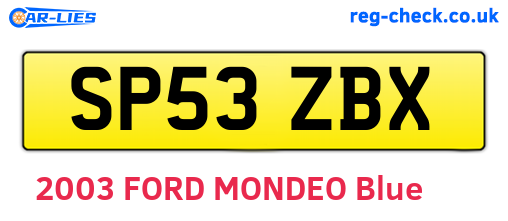 SP53ZBX are the vehicle registration plates.