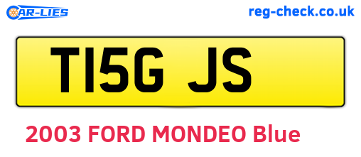 T15GJS are the vehicle registration plates.