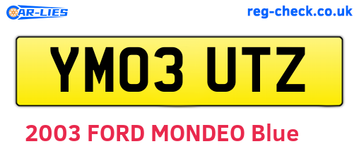 YM03UTZ are the vehicle registration plates.