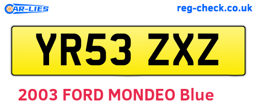 YR53ZXZ are the vehicle registration plates.