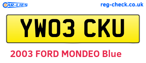 YW03CKU are the vehicle registration plates.