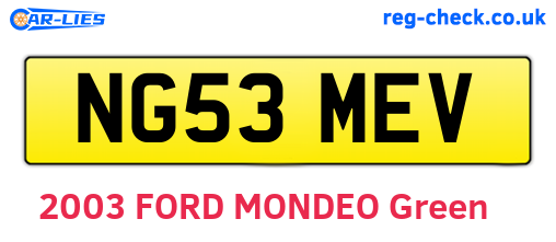 NG53MEV are the vehicle registration plates.