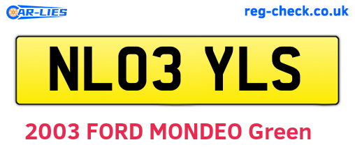 NL03YLS are the vehicle registration plates.