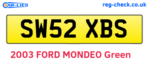 SW52XBS are the vehicle registration plates.