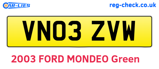 VN03ZVW are the vehicle registration plates.