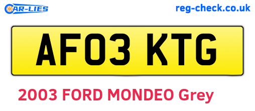 AF03KTG are the vehicle registration plates.
