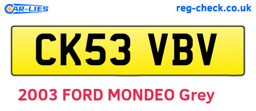 CK53VBV are the vehicle registration plates.