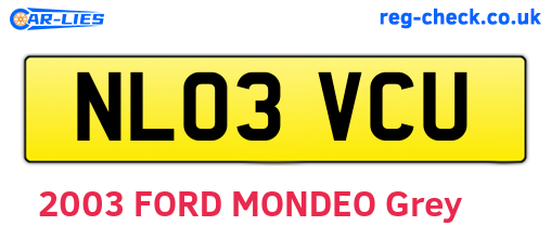 NL03VCU are the vehicle registration plates.