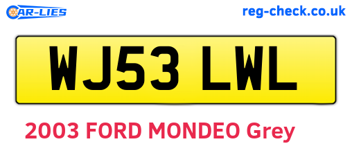 WJ53LWL are the vehicle registration plates.