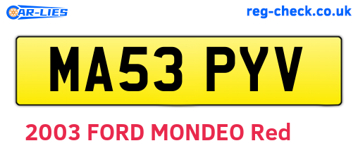 MA53PYV are the vehicle registration plates.