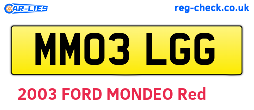 MM03LGG are the vehicle registration plates.