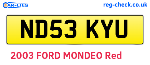 ND53KYU are the vehicle registration plates.