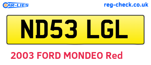 ND53LGL are the vehicle registration plates.