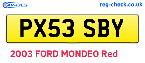 PX53SBY are the vehicle registration plates.