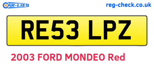 RE53LPZ are the vehicle registration plates.