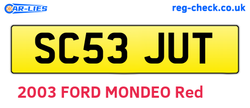 SC53JUT are the vehicle registration plates.