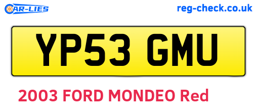 YP53GMU are the vehicle registration plates.