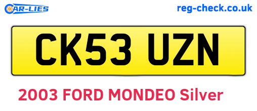 CK53UZN are the vehicle registration plates.