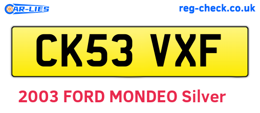 CK53VXF are the vehicle registration plates.
