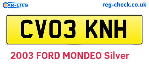 CV03KNH are the vehicle registration plates.