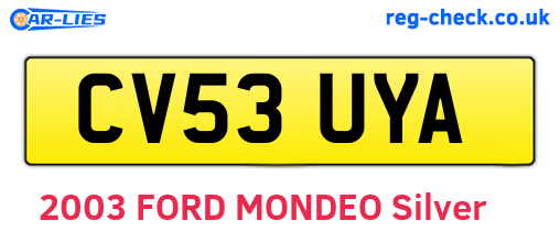 CV53UYA are the vehicle registration plates.