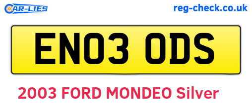 EN03ODS are the vehicle registration plates.