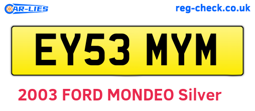 EY53MYM are the vehicle registration plates.