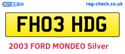 FH03HDG are the vehicle registration plates.