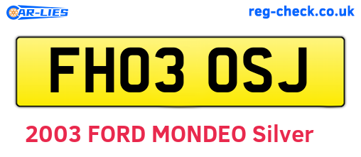 FH03OSJ are the vehicle registration plates.