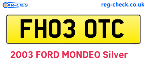 FH03OTC are the vehicle registration plates.