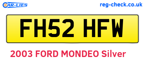 FH52HFW are the vehicle registration plates.