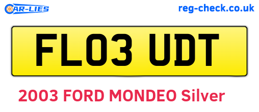 FL03UDT are the vehicle registration plates.