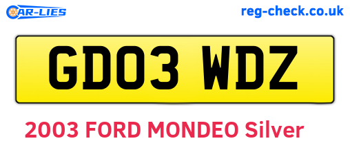 GD03WDZ are the vehicle registration plates.