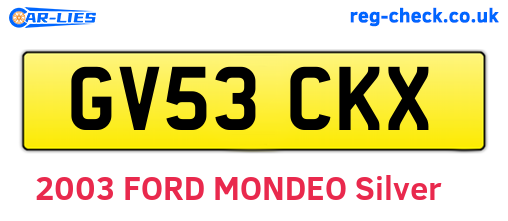 GV53CKX are the vehicle registration plates.