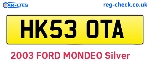 HK53OTA are the vehicle registration plates.