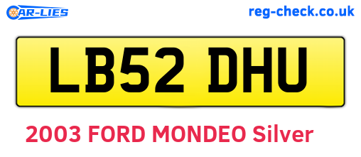 LB52DHU are the vehicle registration plates.