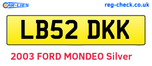 LB52DKK are the vehicle registration plates.