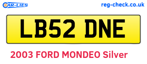 LB52DNE are the vehicle registration plates.