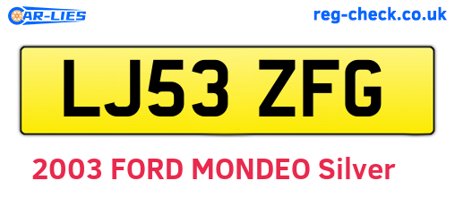 LJ53ZFG are the vehicle registration plates.