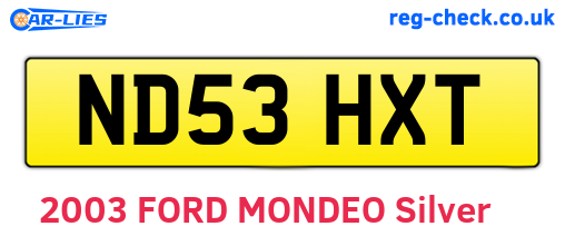 ND53HXT are the vehicle registration plates.