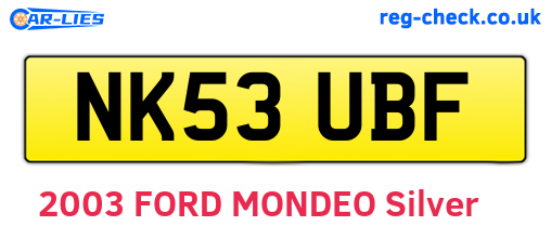 NK53UBF are the vehicle registration plates.
