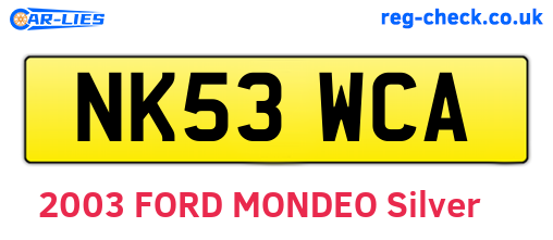 NK53WCA are the vehicle registration plates.